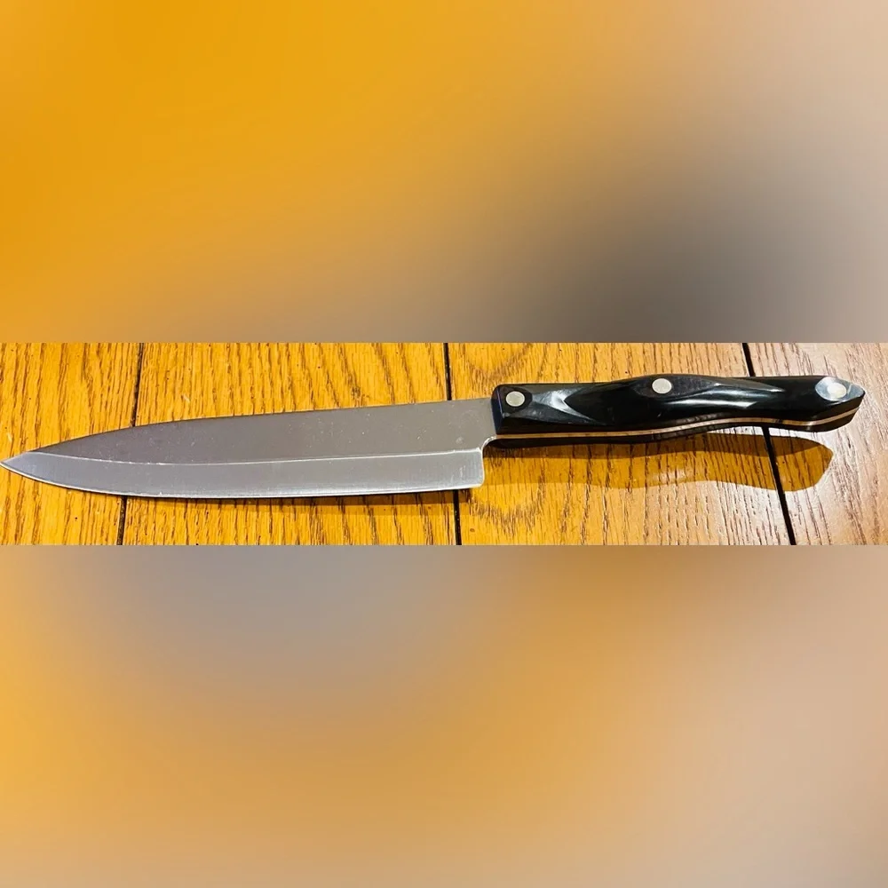 CUTCO 1728 Petite Chef Knife, brown handle, blade 7 3/4 inch, handle 5 1/2 inch